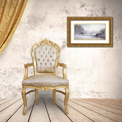 Far From Home Gold Ornate Wood Framed Art Print with Double Matting by Stellar Designs Studio