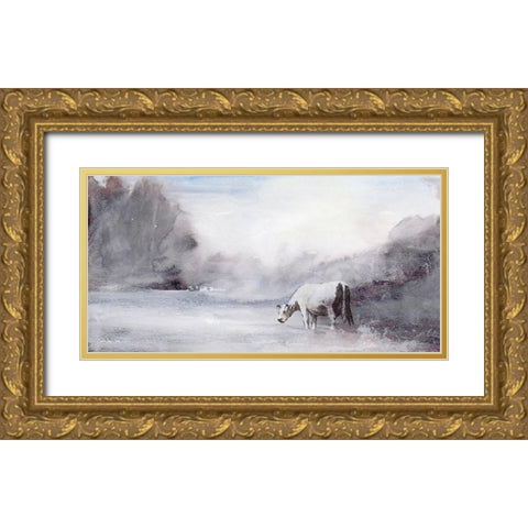 Far From Home Gold Ornate Wood Framed Art Print with Double Matting by Stellar Designs Studio