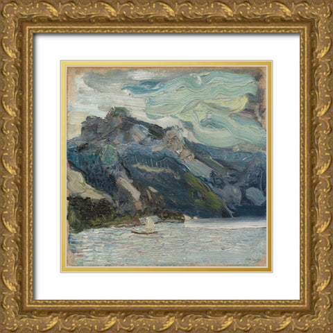 Mountain Blues     Gold Ornate Wood Framed Art Print with Double Matting by Stellar Design Studio