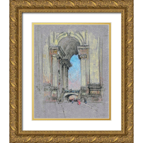 Entrance to Vatican Gold Ornate Wood Framed Art Print with Double Matting by Stellar Design Studio