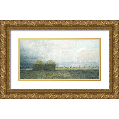 Hayfields Gold Ornate Wood Framed Art Print with Double Matting by Stellar Design Studio