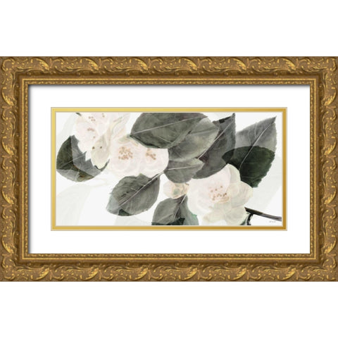 White Beauty Gold Ornate Wood Framed Art Print with Double Matting by Stellar Design Studio