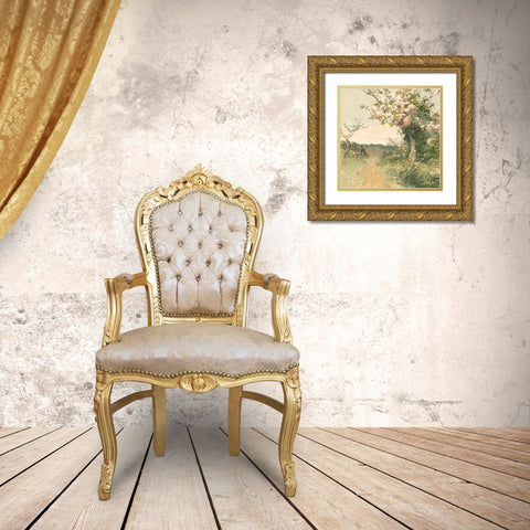 Country Pond 5 Gold Ornate Wood Framed Art Print with Double Matting by Stellar Design Studio