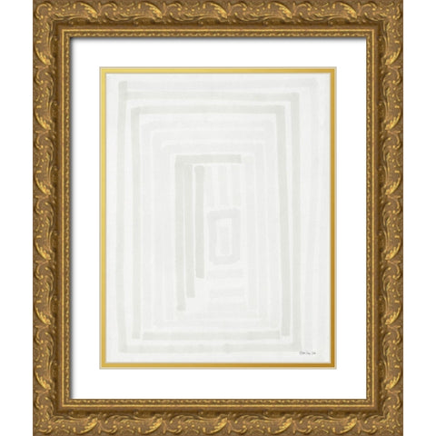 Transparent Lines 1 Gold Ornate Wood Framed Art Print with Double Matting by Stellar Design Studio