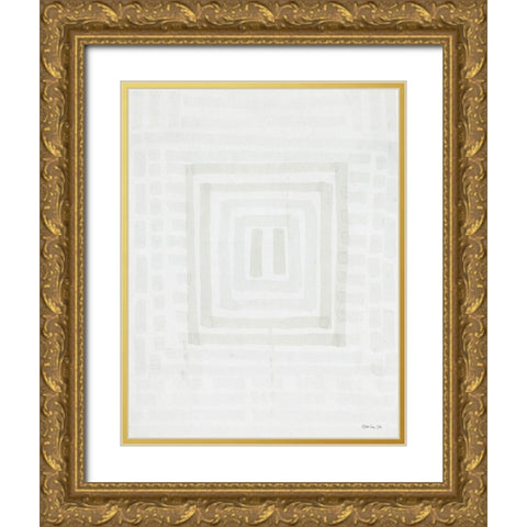 Transparent Lines 2 Gold Ornate Wood Framed Art Print with Double Matting by Stellar Design Studio