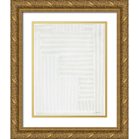 Transparent Lines 3 Gold Ornate Wood Framed Art Print with Double Matting by Stellar Design Studio