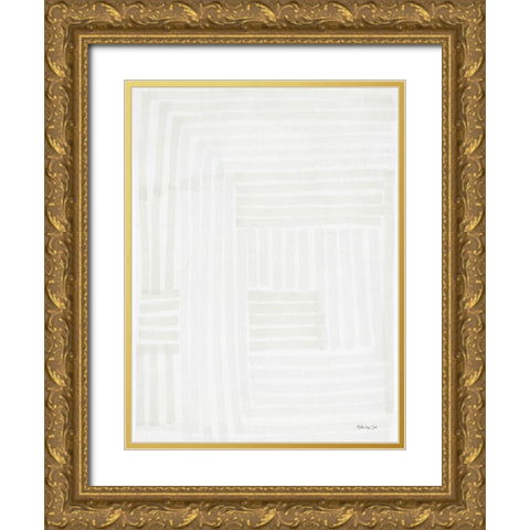 Transparent Lines 4 Gold Ornate Wood Framed Art Print with Double Matting by Stellar Design Studio