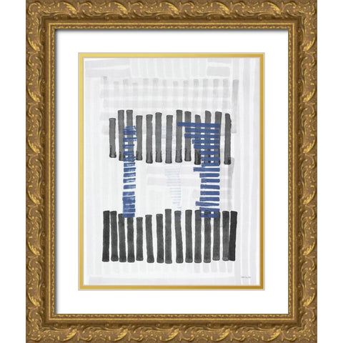 Intersecting Lines 1     Gold Ornate Wood Framed Art Print with Double Matting by Stellar Design Studio