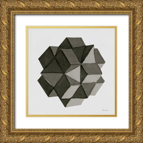 Geo 3 Gold Ornate Wood Framed Art Print with Double Matting by Stellar Design Studio