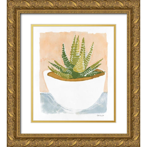 Cacti Bowl      Gold Ornate Wood Framed Art Print with Double Matting by Stellar Design Studio