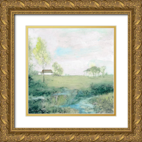 Peaceful Country 2 Gold Ornate Wood Framed Art Print with Double Matting by Stellar Design Studio