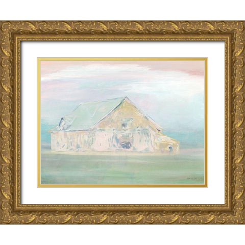 Pastel Barn Gold Ornate Wood Framed Art Print with Double Matting by Stellar Design Studio