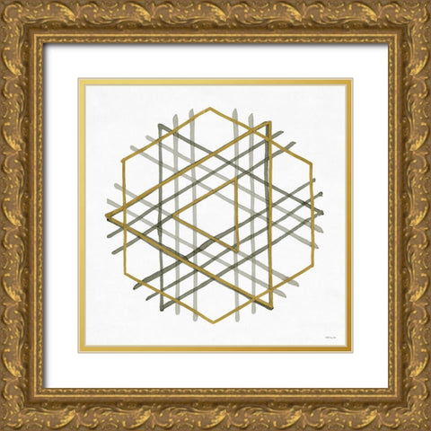 Convergent 1 Gold Ornate Wood Framed Art Print with Double Matting by Stellar Design Studio