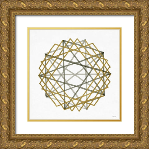 Convergent 2 Gold Ornate Wood Framed Art Print with Double Matting by Stellar Design Studio