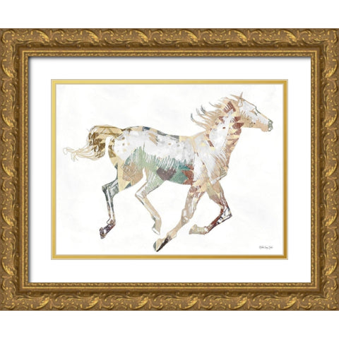 Navajo Horse 1 Gold Ornate Wood Framed Art Print with Double Matting by Stellar Design Studio