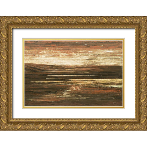 Desert Shadows Gold Ornate Wood Framed Art Print with Double Matting by Stellar Design Studio