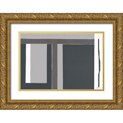 Blocks II     Gold Ornate Wood Framed Art Print with Double Matting by Stellar Design Studio