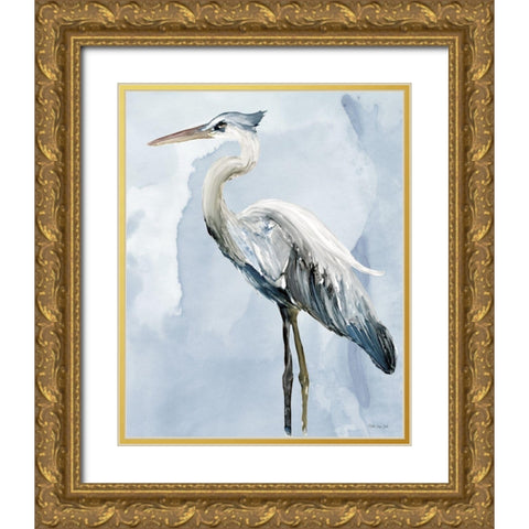 Heron 4 Gold Ornate Wood Framed Art Print with Double Matting by Stellar Design Studio