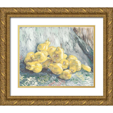 Pile of Pears Gold Ornate Wood Framed Art Print with Double Matting by Stellar Design Studio