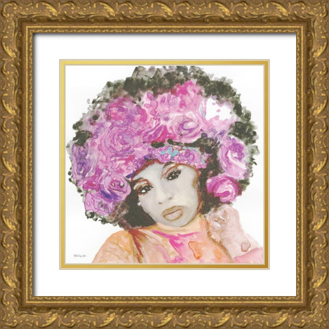 Floral Crown 3 Gold Ornate Wood Framed Art Print with Double Matting by Stellar Design Studio