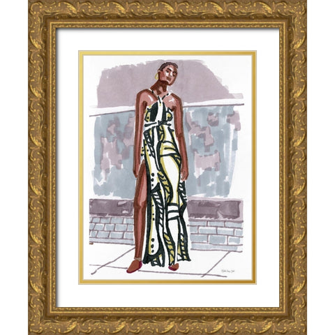 Fashion in the City 1 Gold Ornate Wood Framed Art Print with Double Matting by Stellar Design Studio