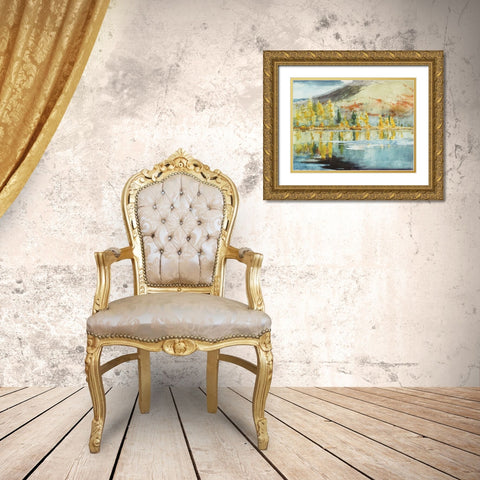 Peaceful Landscape Gold Ornate Wood Framed Art Print with Double Matting by Seven Trees Design
