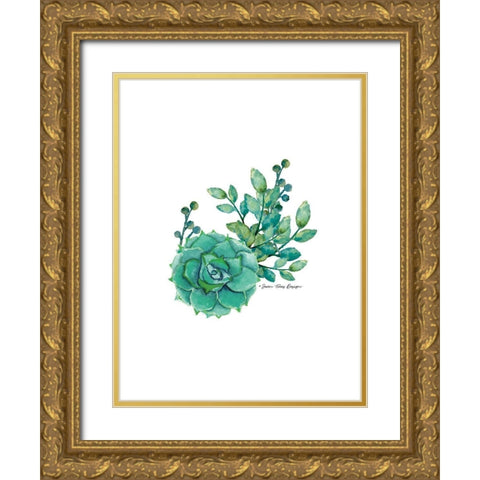 Succulent Plant III Gold Ornate Wood Framed Art Print with Double Matting by Seven Trees Design