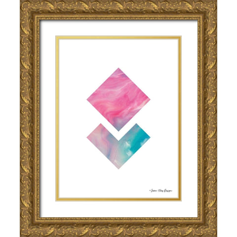 Marble Geometric I Gold Ornate Wood Framed Art Print with Double Matting by Seven Trees Design