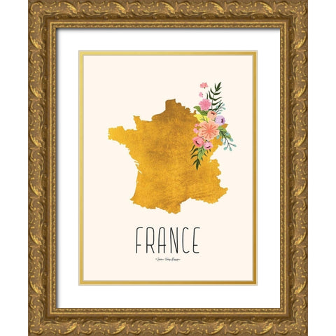 Gold France Gold Ornate Wood Framed Art Print with Double Matting by Seven Trees Design