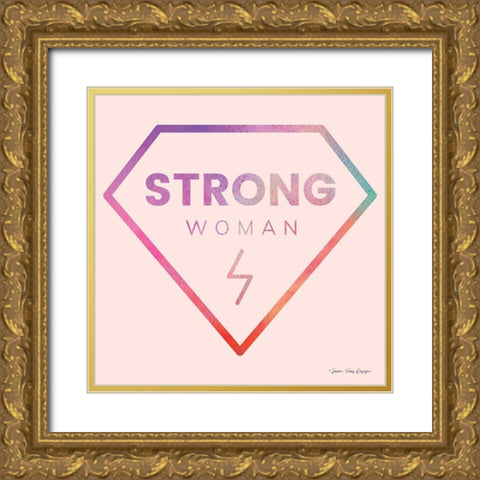 Strong Woman Gold Ornate Wood Framed Art Print with Double Matting by Seven Trees Design