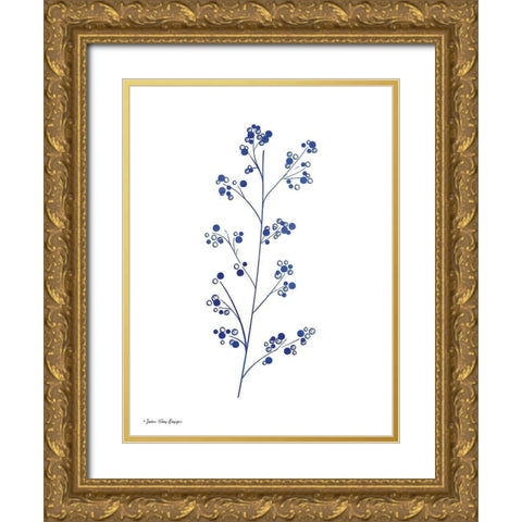 Blue Plant I Gold Ornate Wood Framed Art Print with Double Matting by Seven Trees Design