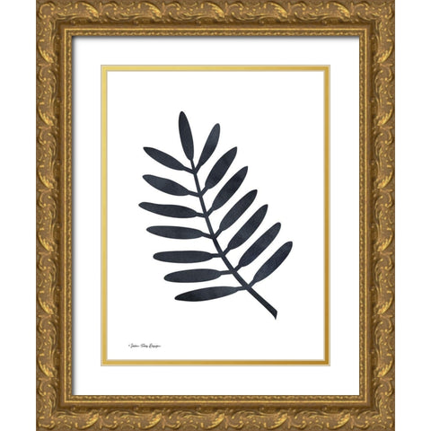 Watercolor Black Plant II   Gold Ornate Wood Framed Art Print with Double Matting by Seven Trees Design