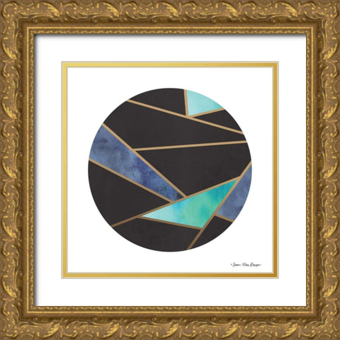 Abstract Circles I Gold Ornate Wood Framed Art Print with Double Matting by Seven Trees Design