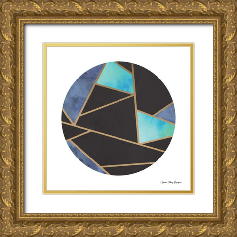 Abstract Circles II Gold Ornate Wood Framed Art Print with Double Matting by Seven Trees Design