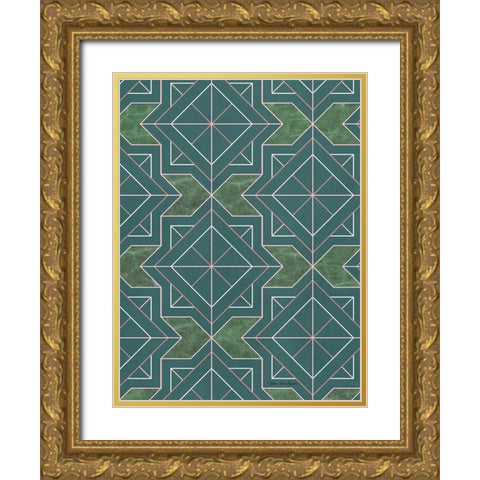 Art Deco I Gold Ornate Wood Framed Art Print with Double Matting by Seven Trees Design