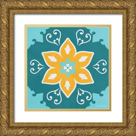 Spanish Ceramic I Gold Ornate Wood Framed Art Print with Double Matting by Seven Trees Design