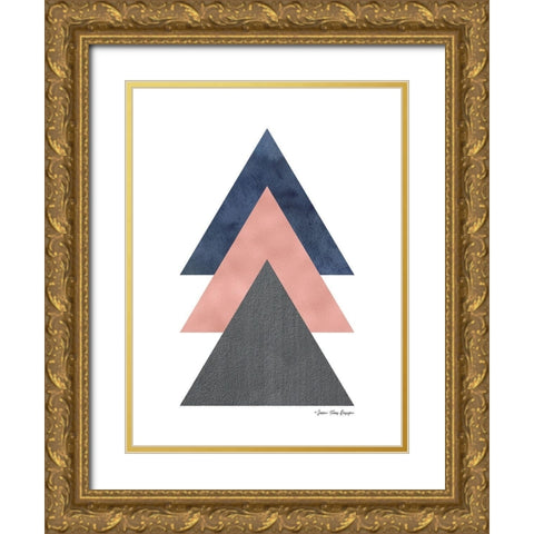 Triangles I Gold Ornate Wood Framed Art Print with Double Matting by Seven Trees Design