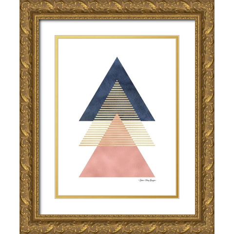 Triangles II Gold Ornate Wood Framed Art Print with Double Matting by Seven Trees Design