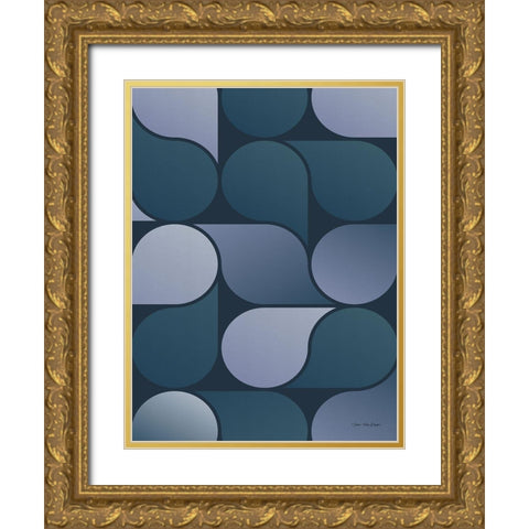 Geometric Loop Gold Ornate Wood Framed Art Print with Double Matting by Seven Trees Design