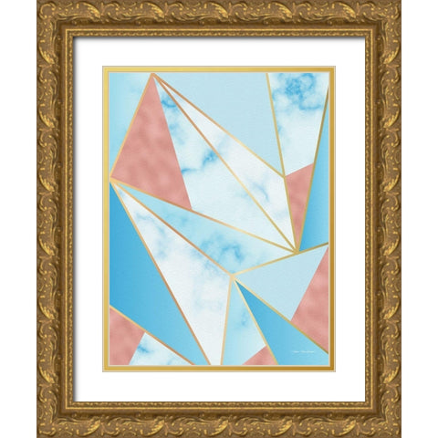 Geometric Sky Gold Ornate Wood Framed Art Print with Double Matting by Seven Trees Design