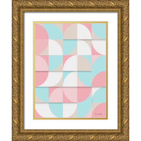 The Scandinavian Geometry Gold Ornate Wood Framed Art Print with Double Matting by Seven Trees Design
