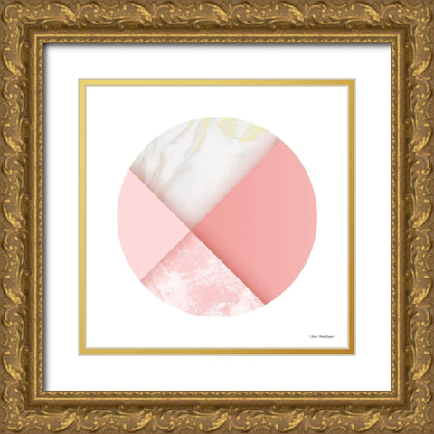 Pink Marble Circle I Gold Ornate Wood Framed Art Print with Double Matting by Seven Trees Design