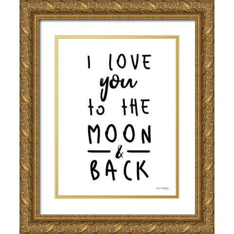 To the Moon    Gold Ornate Wood Framed Art Print with Double Matting by Seven Trees Design