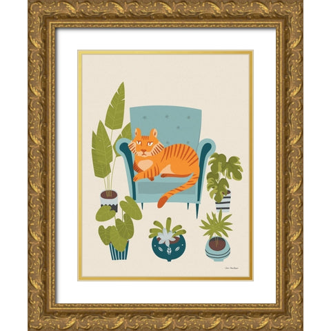 The Tiger of the City  Gold Ornate Wood Framed Art Print with Double Matting by Seven Trees Design