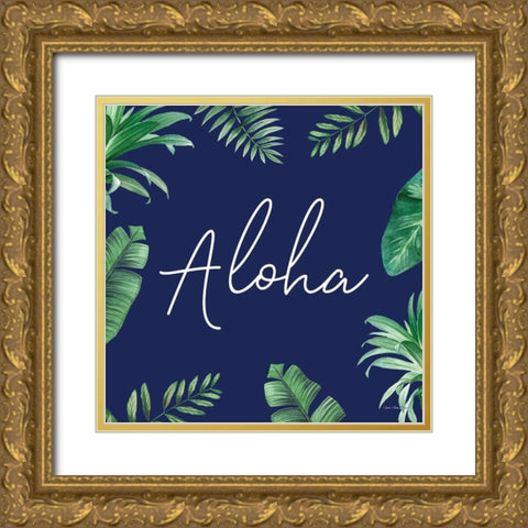 Aloha Gold Ornate Wood Framed Art Print with Double Matting by Seven Trees Design