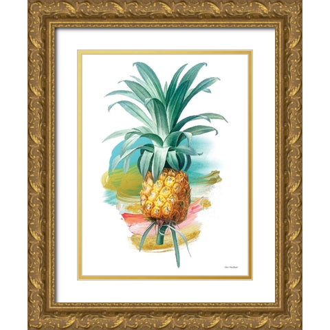 Pineapple I Gold Ornate Wood Framed Art Print with Double Matting by Seven Trees Design