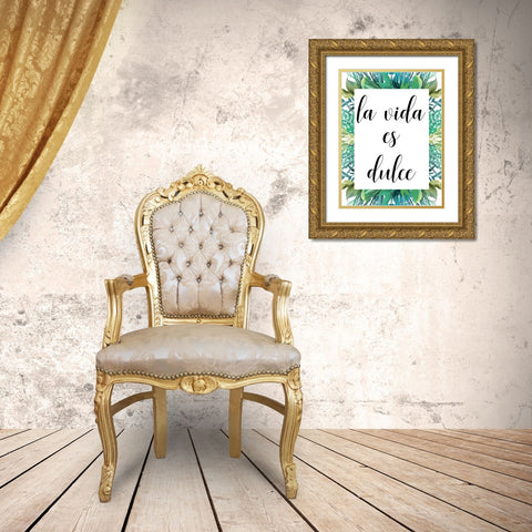 Spanish Life is Sweet Gold Ornate Wood Framed Art Print with Double Matting by Stellar Design Studio