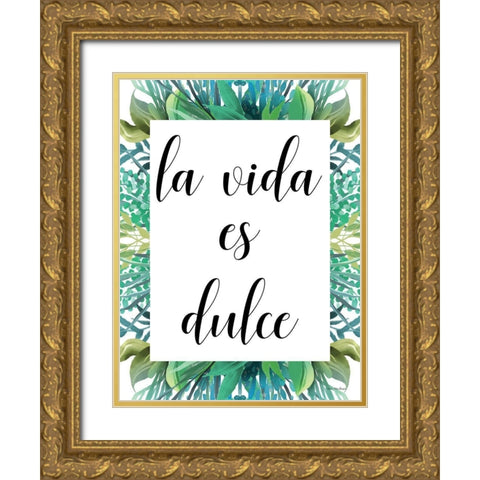 Spanish Life is Sweet Gold Ornate Wood Framed Art Print with Double Matting by Stellar Design Studio