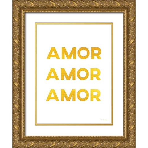 Spanish Love Love Love Gold Ornate Wood Framed Art Print with Double Matting by Stellar Design Studio