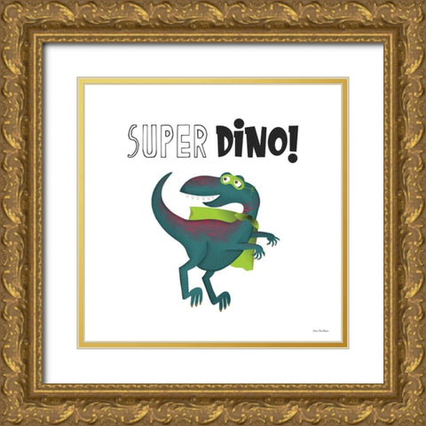 Super Dino Gold Ornate Wood Framed Art Print with Double Matting by Seven Trees Design